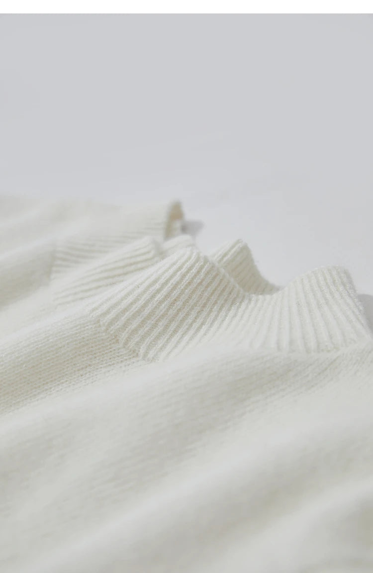 Damen-Rollkragenpullover Wolle-Kaschmir locker Herbst
