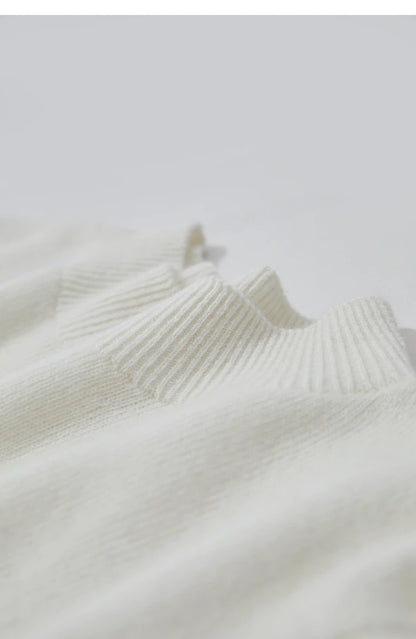 Damen-Rollkragenpullover Wolle-Kaschmir locker Herbst
