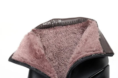 AIYUQI Women Winter Boots 2025 New Round Toe Fashion Women's Fashion Boots Natural Wool Lining Rabbit Fur Women Ankle Boots