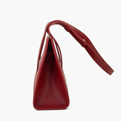 Rote Schultertasche Spaltleder In Baguette-Form | Donna-In