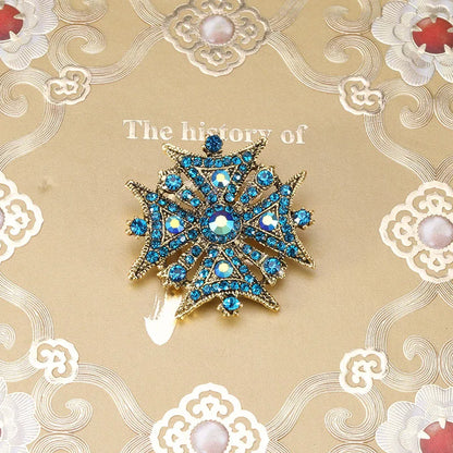 Brosche Kreuz Perle Strass Barock Vintage Luxus Hochzeit Party Damen
