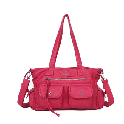 Damen-Schultertasche Mit Mehrfachtaschen Und Handyfach Im Vintage-Stil Alltagsbegleiter