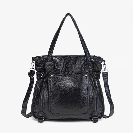 Damen-Handtasche aus weichem Leder mit Mehrfachfächern Große Umhängetasche mit Top-Griff