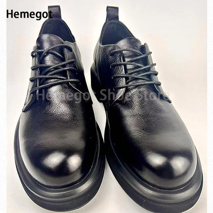 Herren-Schnürschuhe aus Leder in Schwarz/Kaffee – elegant & strapazierfähig