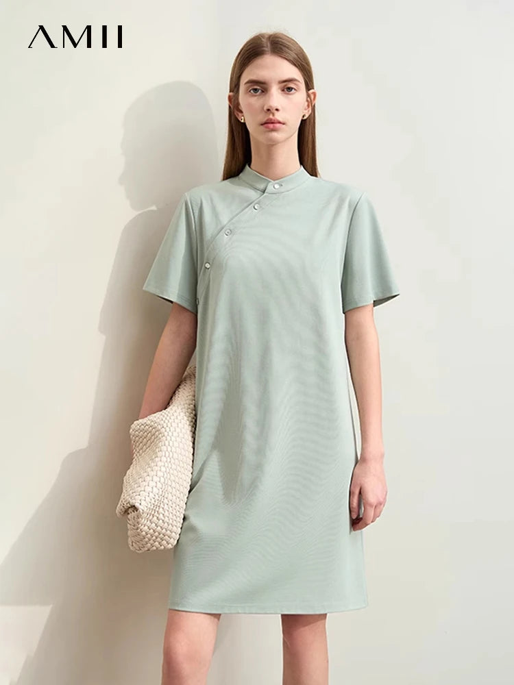 Elegantes Sommerkleid Mit Cheongsam Kragen Und Weitem Schnitt Für Damen