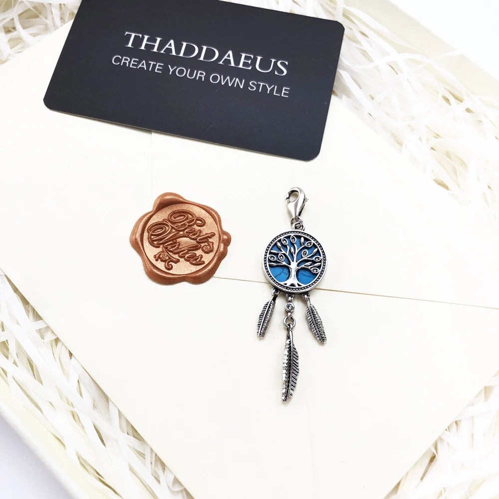 Damen-Charm-Anhänger Traumfänger Baum handgemacht II aus Sterlingsilber