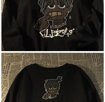 Herren-Pullover mit O-Ausschnitt und Cartoon-Print – warmes, modisches Design für Herbst und Winter