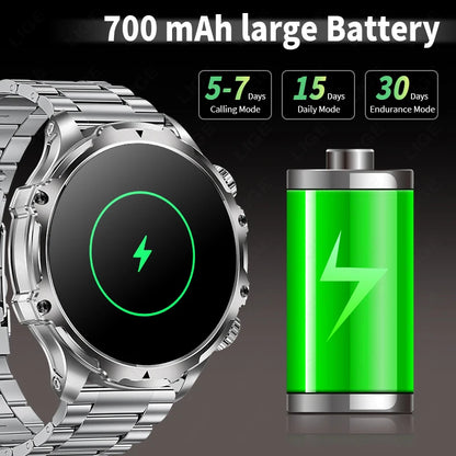 Herren Outdoor Smartwatch mit 1,9 Zoll Display und wasserdichter Funktion