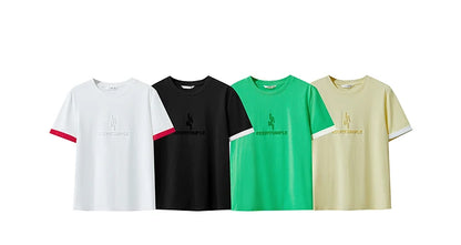 Damen Freizeit-T-Shirt mit Rundhalsausschnitt und Farbblockierung für den Sommer