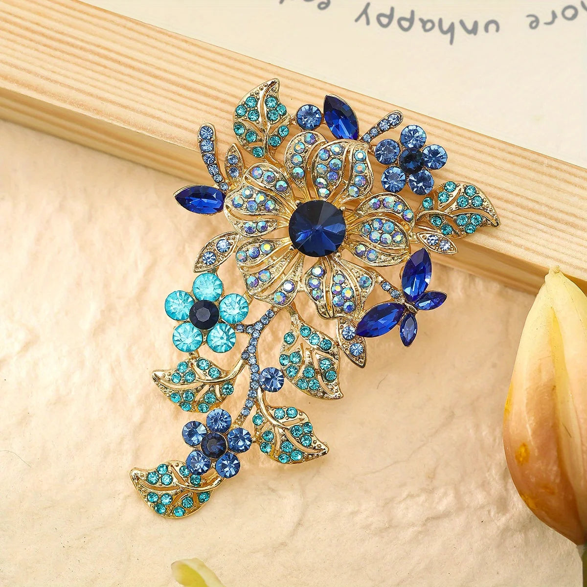 Brosche Wassertropfen Strass Kristall Elegant Corsage Damen Mantel