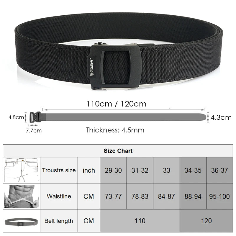Herren-Taktischer Nylon-Gürtel Verstellbar mit Automatik-Schnalle 4,3 cm Breite Alltagsseinsatz