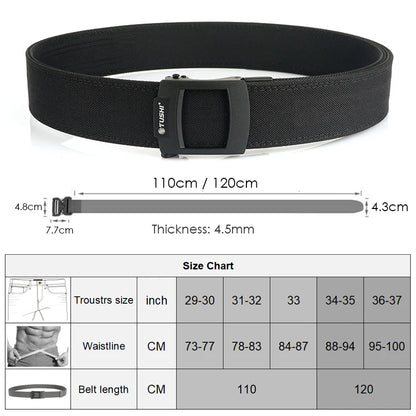 Herren-Taktischer Nylon-Gürtel Verstellbar mit Automatik-Schnalle 4,3 cm Breite Alltagsseinsatz