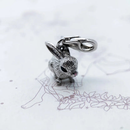 Damen-Charm-Anhänger Kaninchen süß authentisch DIY aus Sterlingsilber