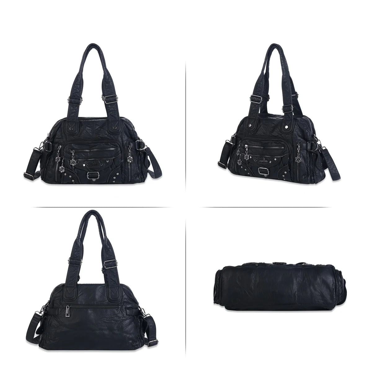 Damen-Handtasche Vintage Großes Fassungsvermögen Mit Schultergurt Und Top-Griff Alltagstauglich