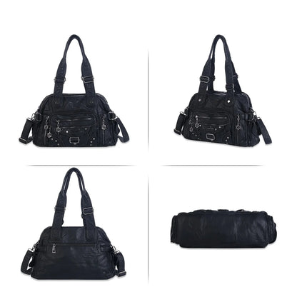 Damen-Handtasche Vintage Großes Fassungsvermögen Mit Schultergurt Und Top-Griff Alltagstauglich
