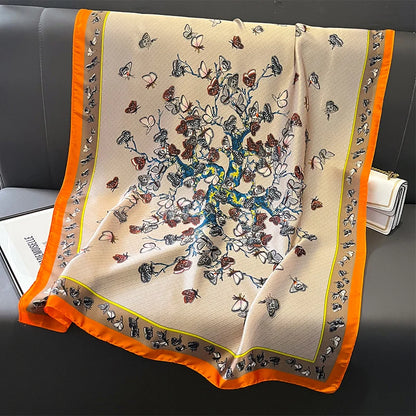 Damen Satin Seidenschal Hijab Sommer Sonnenschutz Strand Kopftuch Foulard