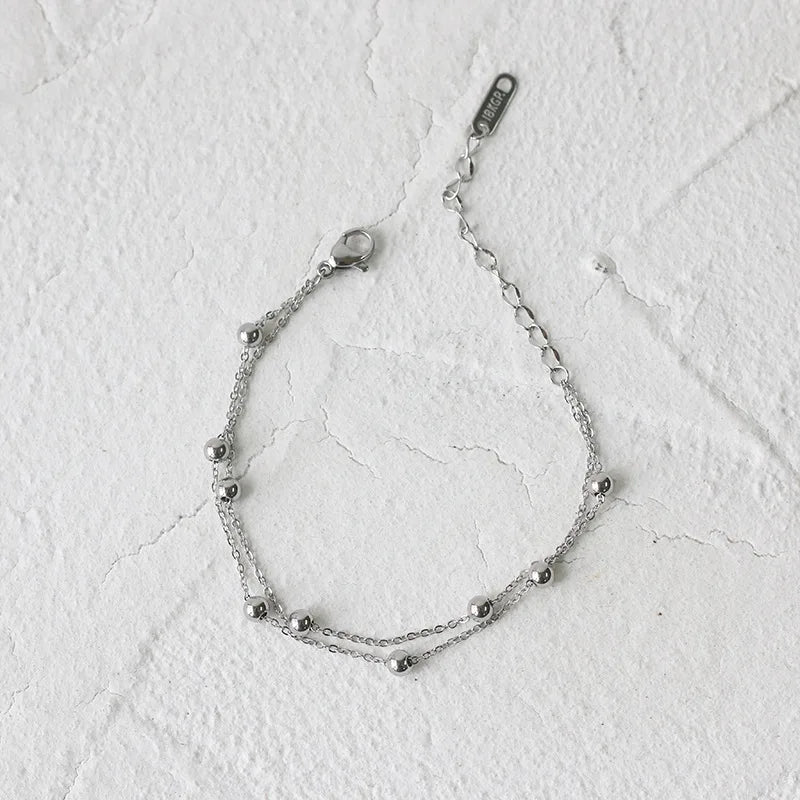 Damen-Armband Doppelperle koreanischer Trend