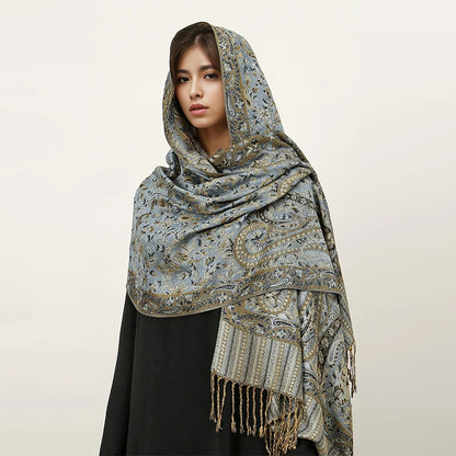Damen Winterschal Kaschmir Jacquard Paisley lang Pashmina Bandana Foulard Luxus