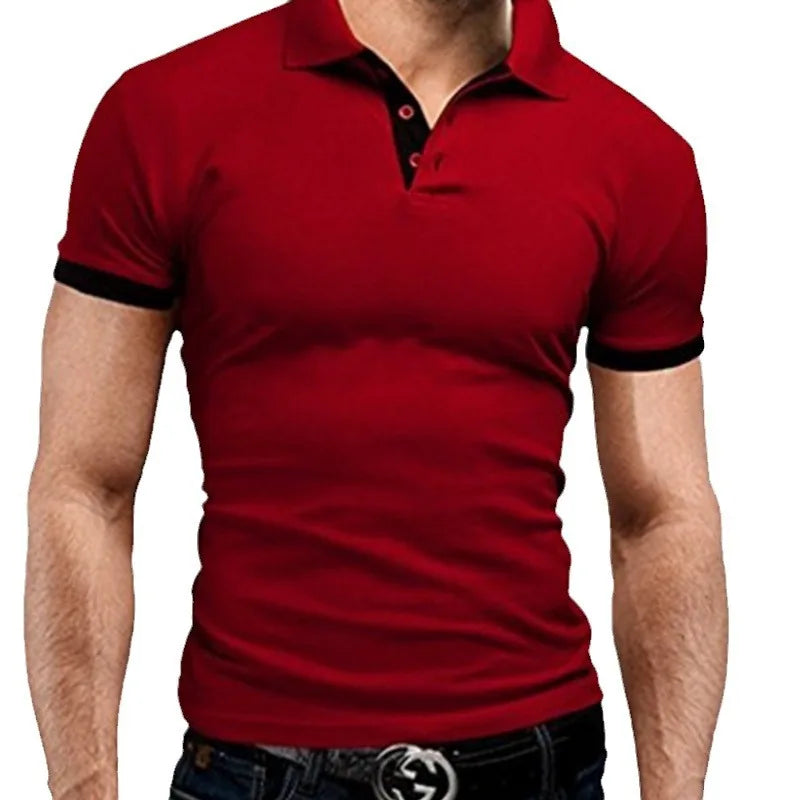 Klassisches Herren-Poloshirt mit amerikanischem Revers, Knopfleiste und langen Ärmeln – ideal für den Herbst