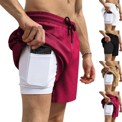Leichte Herren-Sportshorts aus Eisseide – lockere, knielange Sommerhose in Schwarz