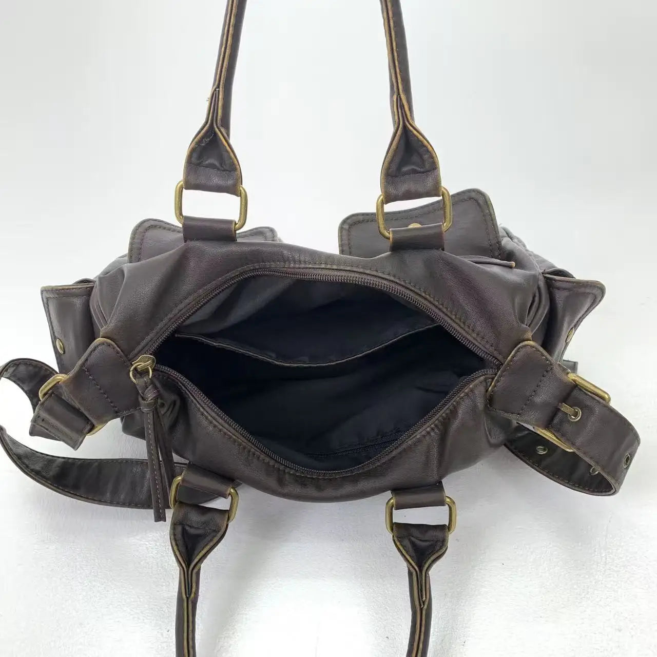 Damen-Handtasche Top-Handle aus PU-Leder mit Tassel-Design und Mehrfachfächern für Abendtaschen geeignet