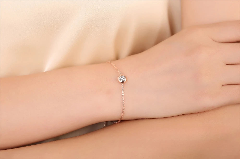 Damen-Armband mit Moissanit in Lünettenfassung