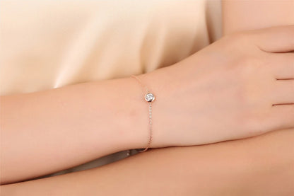 Damen-Armband mit Moissanit in Lünettenfassung