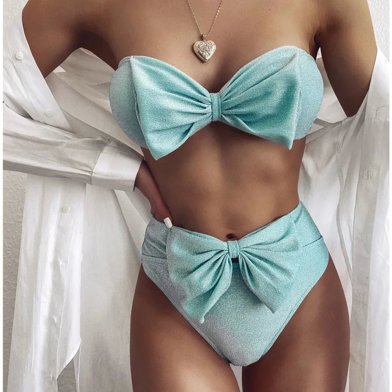Sexy Bügel-Bikini-Set mit Push-up-Effekt – Brasilianischer Stil für Damen und Mädchen, ideal als Strandbekleidung