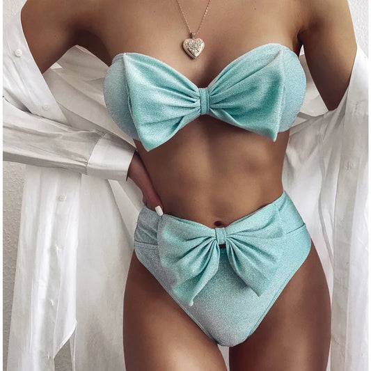 Sexy Bügel-Bikini-Set mit Push-up-Effekt – Brasilianischer Stil für Damen und Mädchen, ideal als Strandbekleidung