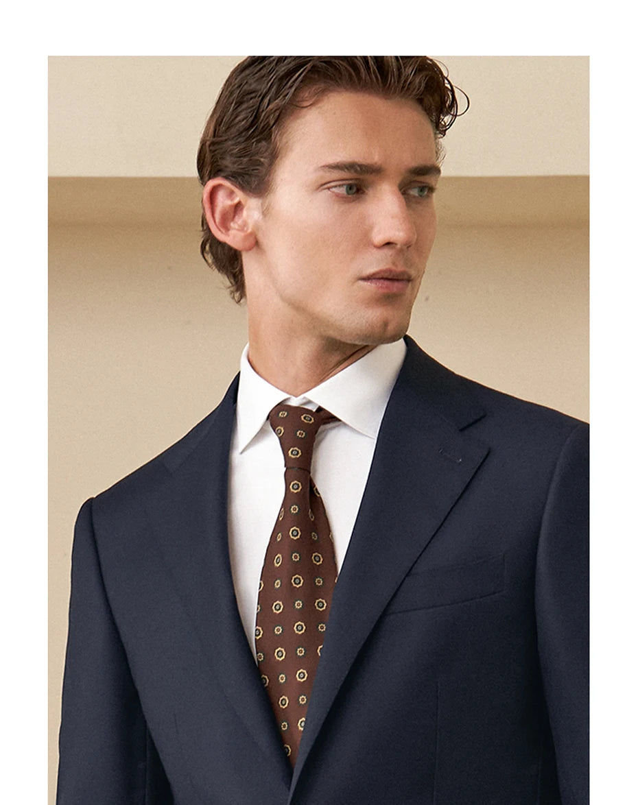 Luxuriöses Herrenanzug-Set aus 100% Wolle in Schwarz – Slim-Fit Blazer und Hose für Business, Alltag und Hochzeit