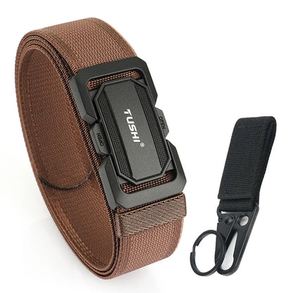 Herren-Gürtel aus Nylon mit Schnellverschluss, elastisch und verstellbar, robuster Outdoor-Alltagsbegleiter