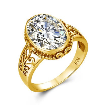 Damen-Ring Mit Citrin Im Ovalschnitt, Art Déco Stil, Geburtsstein Schmuck Aus Silber 925