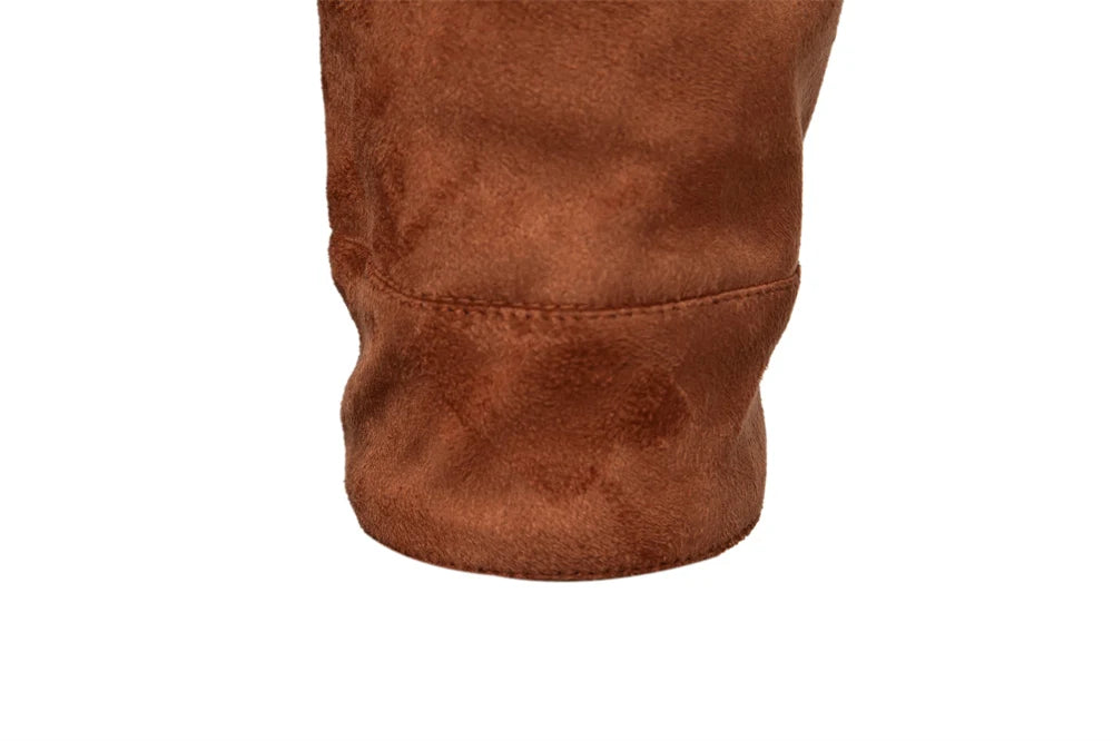 Herbst Winter Wildleder Lederjacke
