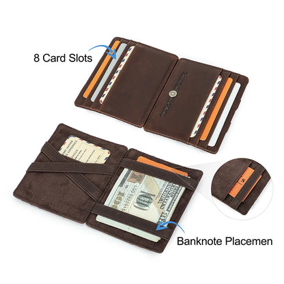 Herren Echtleder Geldbörse Slim RFID Kartenhalter Geldclip ultra dünn Mini Geschenk