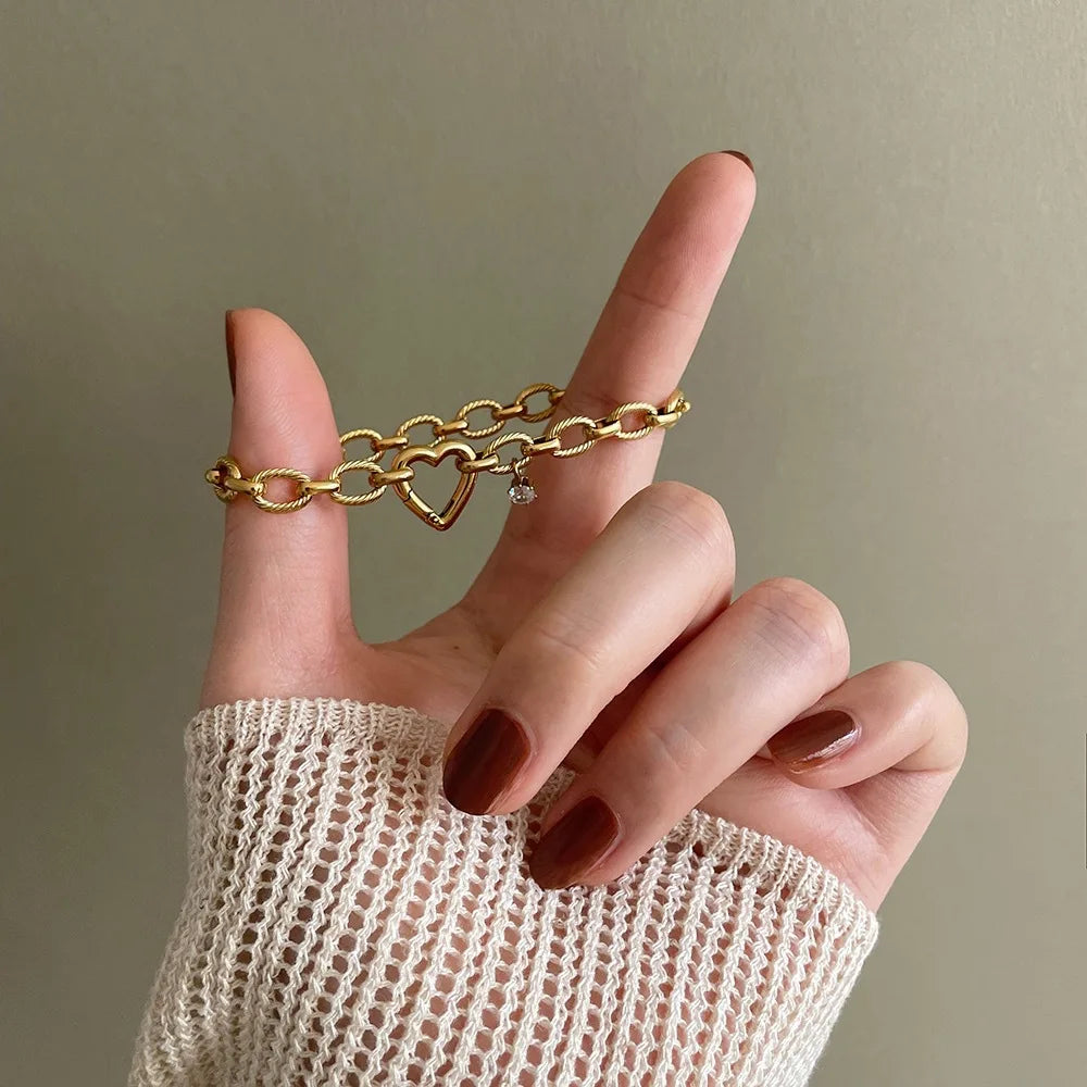 Edelstahl Neue Stil Kette Chic Mode Armband Armreif Wasserdicht Eingetroffen PVD Überzogene Handgelenk Schmuck für Frauen