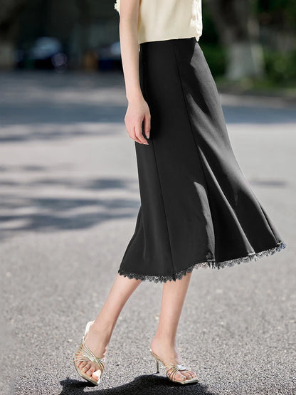 Damen Sommer Rock mit hoher Taille im eleganten Fischschwanz-Stil