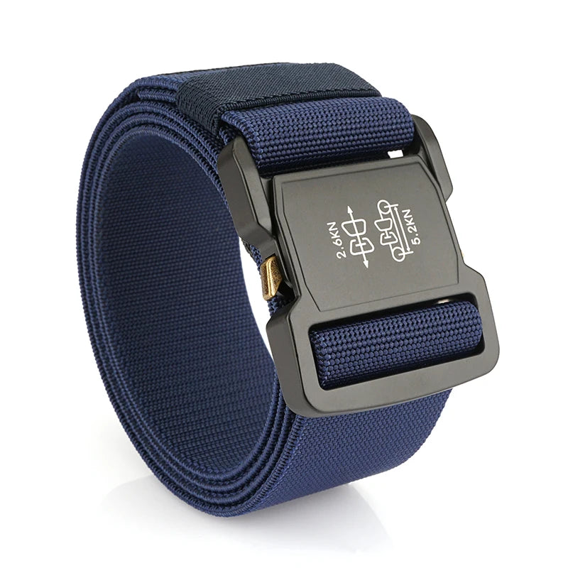 Herren-Gürtel Elastisch mit Aluminium-Schnalle 5 cm Breit Militärisch-Taktischer Stil