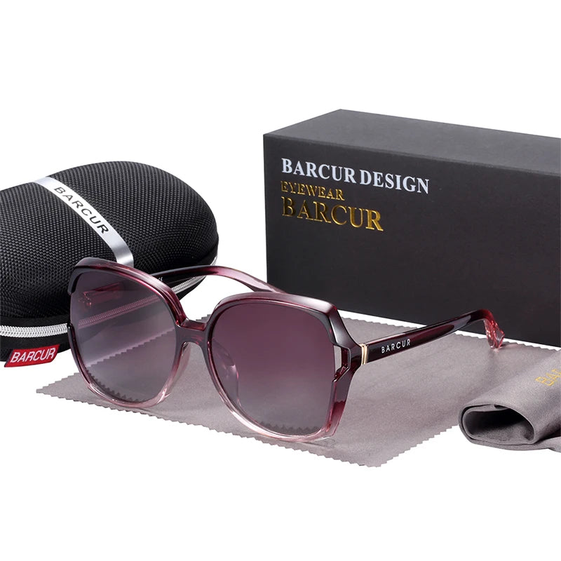 Damen-Sonnenbrille übergroß Farbverlauf UV400 polarisiert Shades