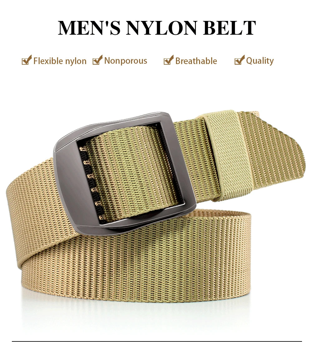 Herren Tactical Nylon-Gürtel 3,8 cm Army Military Automatik-Schnalle Outdoor