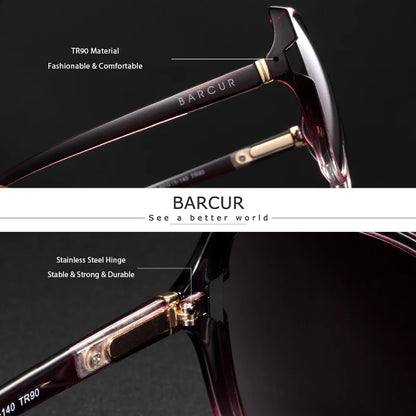 Damen-Sonnenbrille übergroß Farbverlauf UV400 polarisiert Shades
