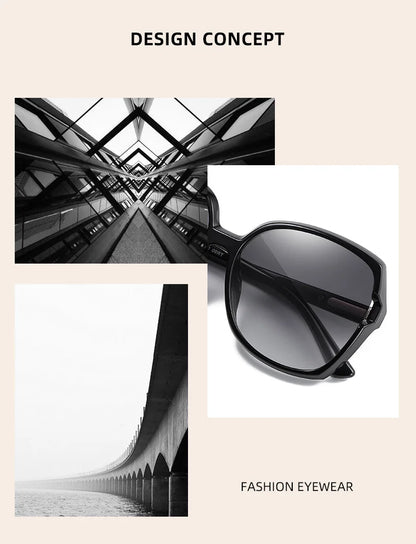Damen-Sonnenbrille übergroß Farbverlauf UV400 polarisiert Shades