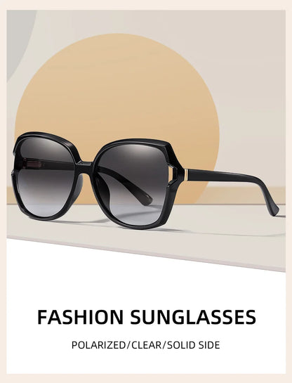 Damen-Sonnenbrille übergroß Farbverlauf UV400 polarisiert Shades