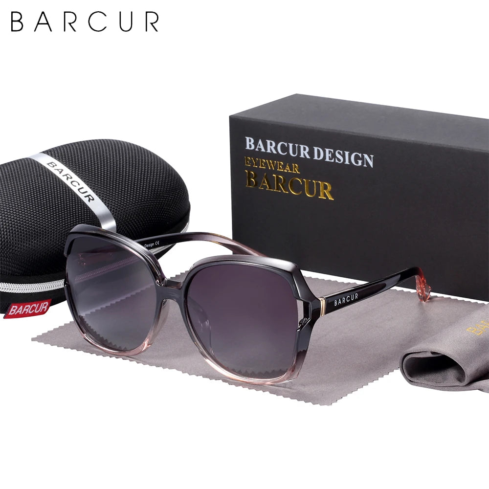 Damen-Sonnenbrille übergroß Farbverlauf UV400 polarisiert Shades
