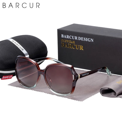 Damen-Sonnenbrille übergroß Farbverlauf UV400 polarisiert Shades