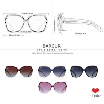 Damen-Sonnenbrille übergroß Farbverlauf UV400 polarisiert Shades