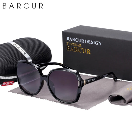 Damen-Sonnenbrille übergroß Farbverlauf UV400 polarisiert Shades